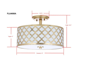 Safavieh KORA, 15 Inch Modern Flush Mount Light Fixture for Cozy Ambiance in Homes and Commercial Spaces Gold FLU4000A