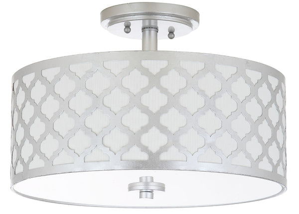 Safavieh KORA, 15 Inch Modern Flush Mount Light Fixture for Cozy Ambiance in Homes and Commercial Spaces Silver FLU4000B