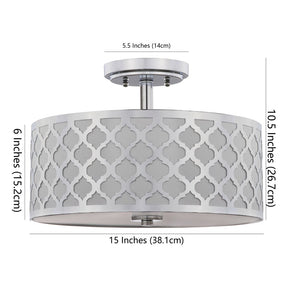 Safavieh KORA, 15 Inch Modern Flush Mount Light Fixture for Cozy Ambiance in Homes and Commercial Spaces Chrome FLU4000C