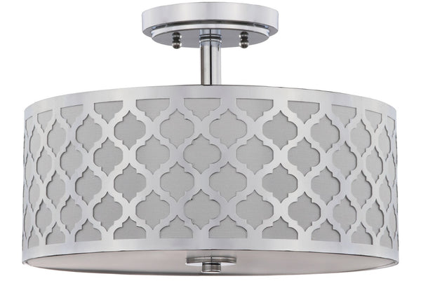 Safavieh KORA, 15 Inch Modern Flush Mount Light Fixture for Cozy Ambiance in Homes and Commercial Spaces Chrome FLU4000C