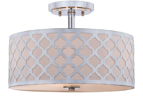Safavieh KORA, 15 Inch Modern Flush Mount Light Fixture for Cozy Ambiance in Homes and Commercial Spaces Chrome FLU4000C