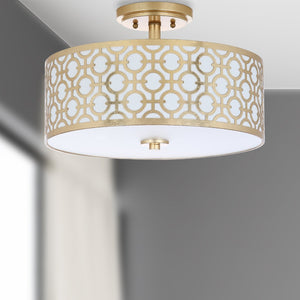 Safavieh VERA, Modern Flush Mount Light Fixture for Living Rooms and Bedrooms - Elegant Design & Soft Illumination Gold FLU4001A
