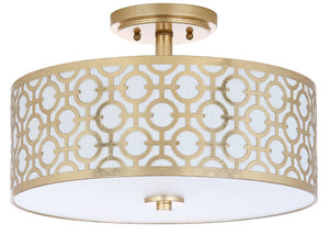 Safavieh VERA, Modern Flush Mount Light Fixture for Living Rooms and Bedrooms - Elegant Design & Soft Illumination Gold FLU4001A