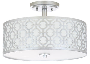 Safavieh VERA, Modern Flush Mount Light Fixture for Living Rooms and Bedrooms - Elegant Design & Soft Illumination Silver FLU4001B