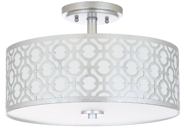Safavieh VERA, Modern Flush Mount Light Fixture for Living Rooms and Bedrooms - Elegant Design & Soft Illumination Silver FLU4001B