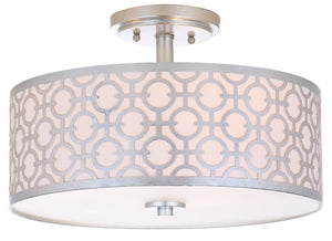 Safavieh VERA, Modern Flush Mount Light Fixture for Living Rooms and Bedrooms - Elegant Design & Soft Illumination Silver FLU4001B