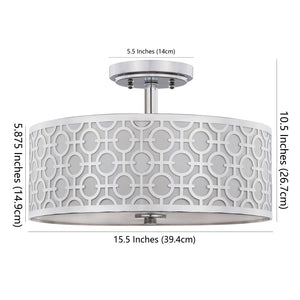 Safavieh VERA, Modern Flush Mount Light Fixture for Living Rooms and Bedrooms - Elegant Design & Soft Illumination Chrome FLU4001C