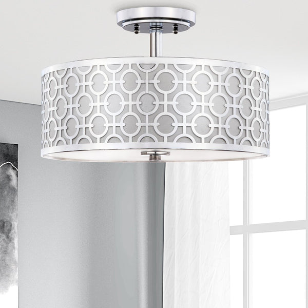 Safavieh VERA, Modern Flush Mount Light Fixture for Living Rooms and Bedrooms - Elegant Design & Soft Illumination Chrome FLU4001C