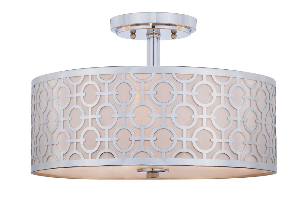 Safavieh VERA, Modern Flush Mount Light Fixture for Living Rooms and Bedrooms - Elegant Design & Soft Illumination Chrome FLU4001C