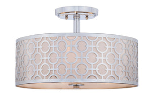 Safavieh VERA, Modern Flush Mount Light Fixture for Living Rooms and Bedrooms - Elegant Design & Soft Illumination Chrome FLU4001C