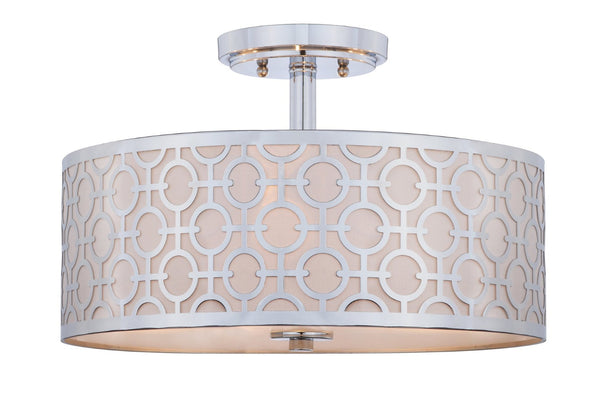 Safavieh VERA, Modern Flush Mount Light Fixture for Living Rooms and Bedrooms - Elegant Design & Soft Illumination Chrome FLU4001C