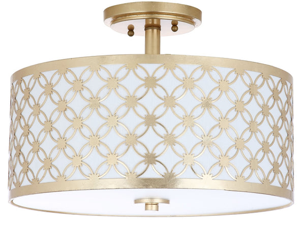 Safavieh HUTCH, 16-Inch Contemporary Flush Mount Light Fixture for Warm Ambient Illumination in Any Space Gold FLU4002A