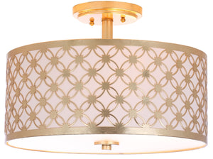 Safavieh HUTCH, 16-Inch Contemporary Flush Mount Light Fixture for Warm Ambient Illumination in Any Space Gold FLU4002A
