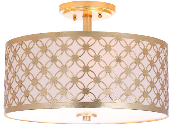 Safavieh HUTCH, 16-Inch Contemporary Flush Mount Light Fixture for Warm Ambient Illumination in Any Space Gold FLU4002A