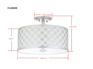 Safavieh HUTCH, 16-Inch Contemporary Flush Mount Light Fixture for Warm Ambient Illumination in Any Space Silver FLU4002B