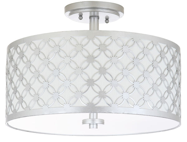 Safavieh HUTCH, 16-Inch Contemporary Flush Mount Light Fixture for Warm Ambient Illumination in Any Space Silver FLU4002B
