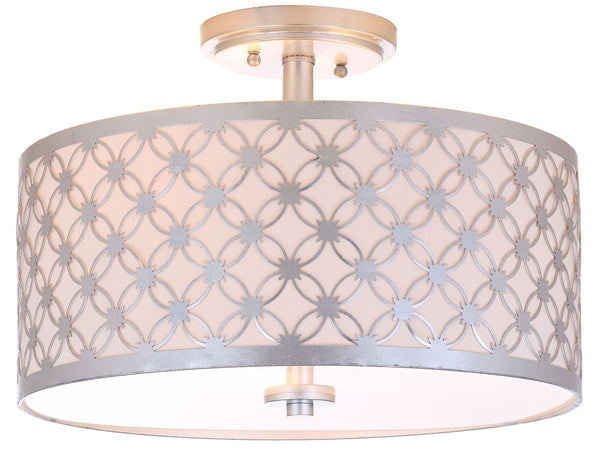 Safavieh HUTCH, 16-Inch Contemporary Flush Mount Light Fixture for Warm Ambient Illumination in Any Space Silver FLU4002B