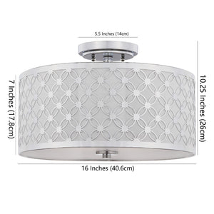 Safavieh HUTCH, 16-Inch Contemporary Flush Mount Light Fixture for Warm Ambient Illumination in Any Space Chrome FLU4002C
