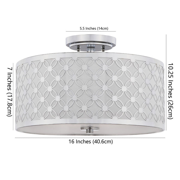 Safavieh HUTCH, 16-Inch Contemporary Flush Mount Light Fixture for Warm Ambient Illumination in Any Space Chrome FLU4002C