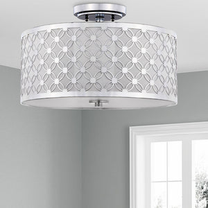 Safavieh HUTCH, 16-Inch Contemporary Flush Mount Light Fixture for Warm Ambient Illumination in Any Space Chrome FLU4002C