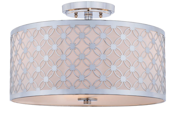 Safavieh HUTCH, 16-Inch Contemporary Flush Mount Light Fixture for Warm Ambient Illumination in Any Space Chrome FLU4002C