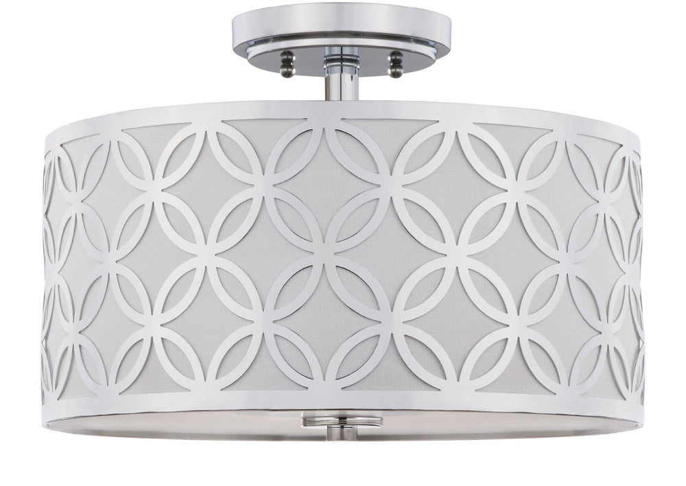 Safavieh CECILY, 15-Inch Flush Mount Light Fixture for Ambient Illumination in Modern Living Spaces Chrome FLU4003C