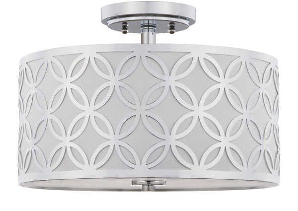 Safavieh CECILY, 15-Inch Flush Mount Light Fixture for Ambient Illumination in Modern Living Spaces Chrome FLU4003C