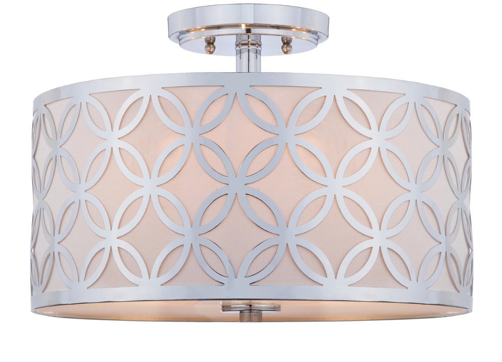 Safavieh CECILY, 15-Inch Flush Mount Light Fixture for Ambient Illumination in Modern Living Spaces Chrome FLU4003C