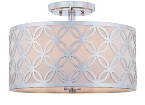 Safavieh CECILY, 15-Inch Flush Mount Light Fixture for Ambient Illumination in Modern Living Spaces Chrome FLU4003C