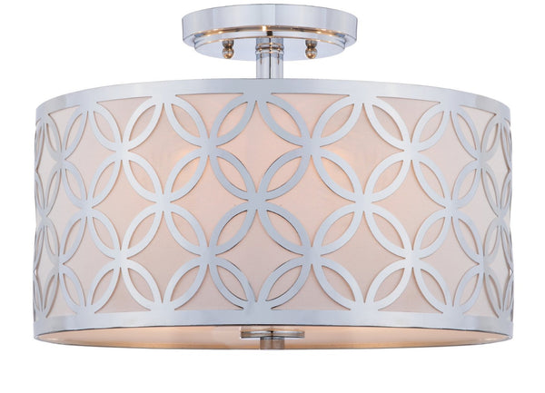 Safavieh CECILY, 15-Inch Flush Mount Light Fixture for Ambient Illumination in Modern Living Spaces Chrome FLU4003C