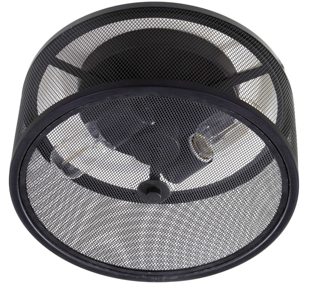 Safavieh ALBINA, 11.75" Matte Black Iron Flush Mount Light Fixture for Modern and Industrial Interiors FLU4006A