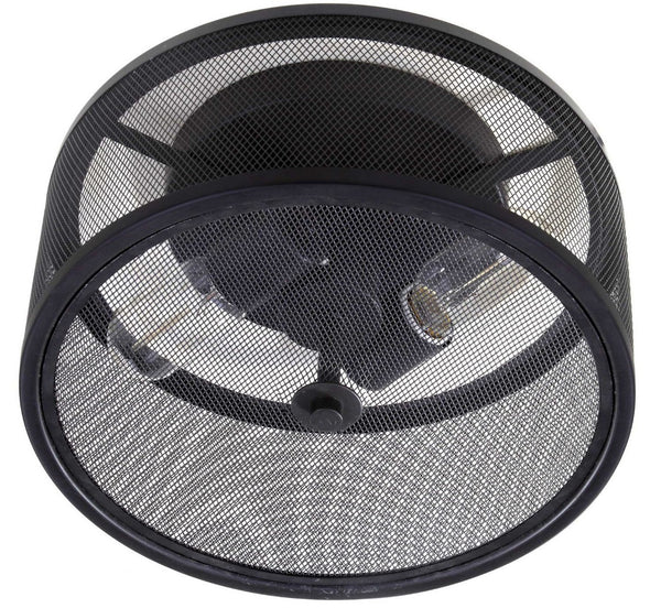 Safavieh ALBINA, 11.75" Matte Black Iron Flush Mount Light Fixture for Modern and Industrial Interiors FLU4006A