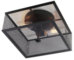 Safavieh HAGAN, 12-Inch Black Iron Flush Mount Ceiling Light for Modern Minimalist Home Décor and Style FLU4007A