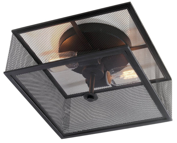 Safavieh HAGAN, 12-Inch Black Iron Flush Mount Ceiling Light for Modern Minimalist Home Décor and Style FLU4007A