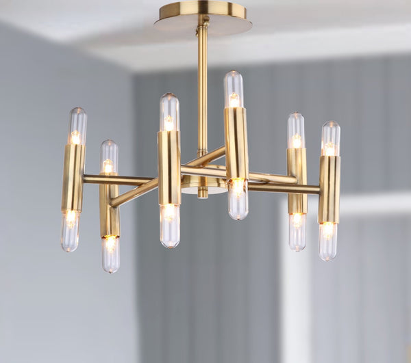 Safavieh FIDELMA, 16-Inch Gold Iron Flush Mount - Elegant Lighting for Modern & Traditional Spaces, Warm Glow FLU4008A