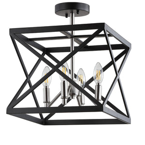 Safavieh MATIAS, 13-Inch Black Iron Flush Mount Light – Modern Ceiling Fixture for Stylish Home Illumination FLU4029A