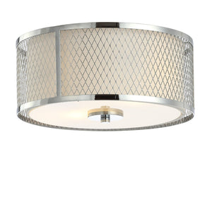 Safavieh BRAYDON, 12-Inch Chrome Flush Mount Lighting Fixture for Modern Spaces - Stylish Metal & Glass Design FLU4031A