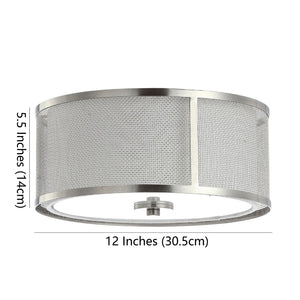 Safavieh ELDON, 12-Inch Bronze Flush Mount Light Fixture with Fabric Shade for Warm, Inviting Illumination FLU4038A