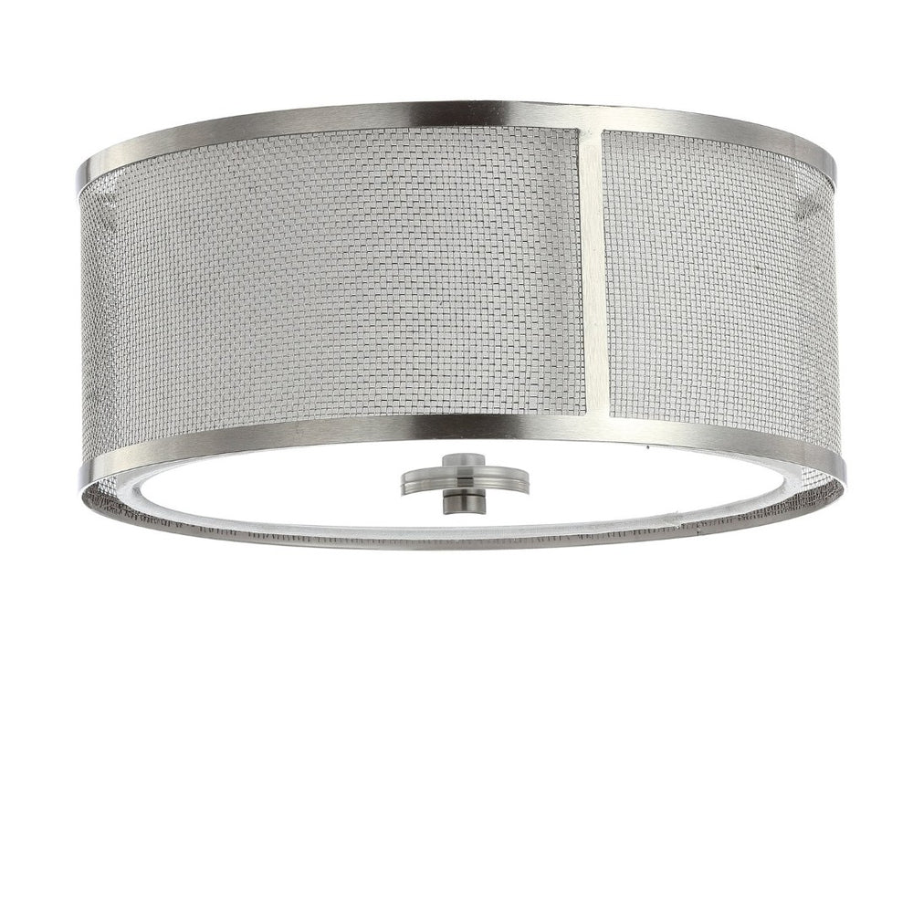 Safavieh ELDON, 12-Inch Bronze Flush Mount Light Fixture with Fabric Shade for Warm, Inviting Illumination FLU4038A