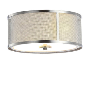 Safavieh ELDON, 12-Inch Bronze Flush Mount Light Fixture with Fabric Shade for Warm, Inviting Illumination FLU4038A