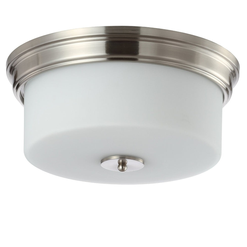 Safavieh DALEN, DALEN 15-Inch White Glass & Iron Flush Mount Light - Modern, Minimalist Ceiling Fixture for Any Room FLU4041A