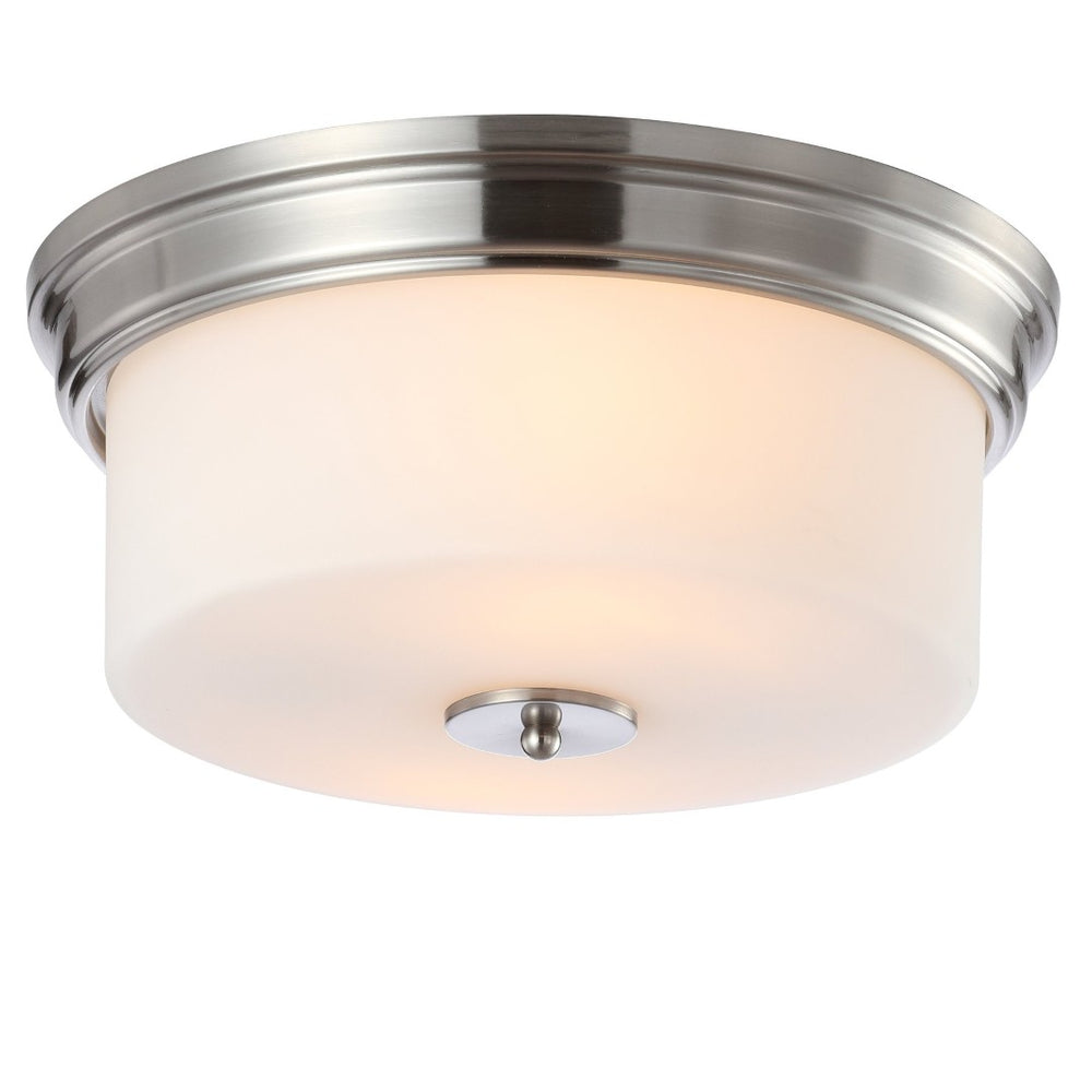 Safavieh DALEN, DALEN 15-Inch White Glass & Iron Flush Mount Light - Modern, Minimalist Ceiling Fixture for Any Room FLU4041A