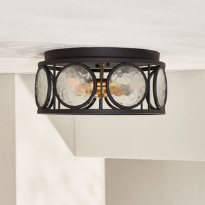 Safavieh ANDER, 3-Light Flush Mount Fixture - Modern Matte Black & Frosted Glass Design for Stylish Illumination FLU4047A