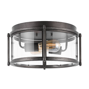 Safavieh TILLER, 2-Light Antique Silver Flush Mount Fixture - Elegant Glass & Metal Design for Cozy Spaces FLU4048A