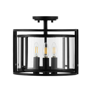 Safavieh YARLIN, 3-Light Flush Mount Pendant - Stylish Bronze & Clear Metal Fixture for Any Room Decor FLU4052A