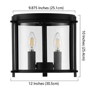 Safavieh BINSOR, 3-Light Flush Mount, 12" Bronze/Clear Metal Fixture for Elegant Home Illumination & Style FLU4054A