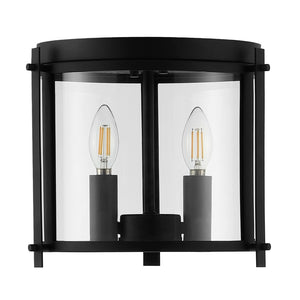 Safavieh BINSOR, 3-Light Flush Mount, 12" Bronze/Clear Metal Fixture for Elegant Home Illumination & Style FLU4054A
