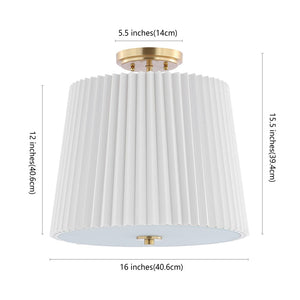 Safavieh MADIO, Elegant 3-Light Flush Mount in White and Gold - Modern Iron Fixture for Any Space FLU4057A