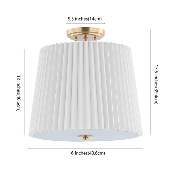 Safavieh MADIO, Elegant 3-Light Flush Mount in White and Gold - Modern Iron Fixture for Any Space FLU4057A