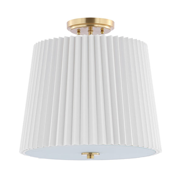 Safavieh MADIO, Elegant 3-Light Flush Mount in White and Gold - Modern Iron Fixture for Any Space FLU4057A